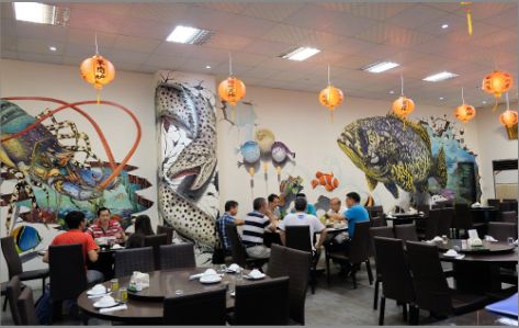 苍溪海鲜餐厅墙体彩绘